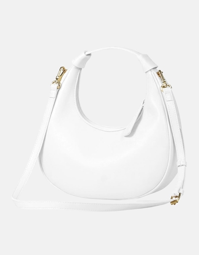 Εικόνα της Γυναικείο μονόχρωμο τσαντάκι χερός καπιτονέ Λευκό