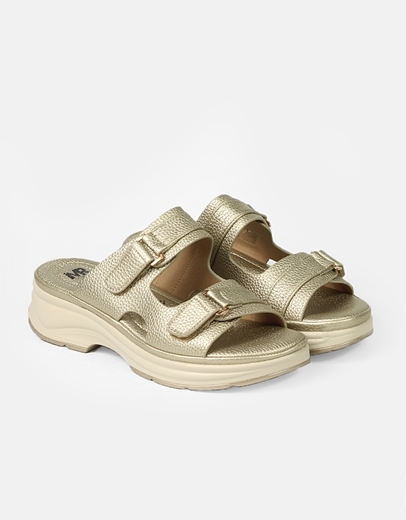 Εικόνα της Comfort γυναικεία σανδάλια με διπλή φάσα Πλατίνα