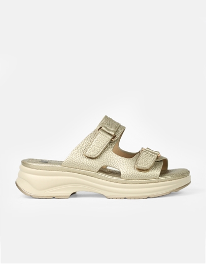 Εικόνα της Comfort γυναικεία σανδάλια με διπλή φάσα Πλατίνα