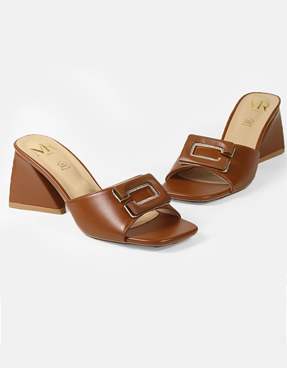 Εικόνα της Mules σε καρέ γραμμή με με φάσα και διακοσμητικό τοκά Ταμπά