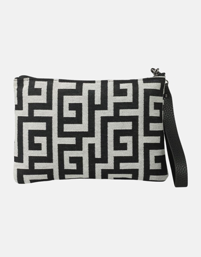 Εικόνα της Xειροποίητο τσαντάκι χειρός με μαίανδρο Μαύρο