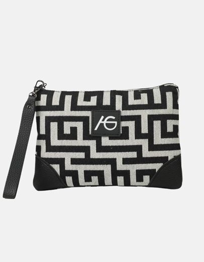 Εικόνα της Xειροποίητο τσαντάκι χειρός με μαίανδρο Μαύρο