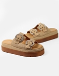 Εικόνα από Σανδάλια flatforms Ελληνικής κατασκευής με πλεκτό σχέδιο Ταμπά