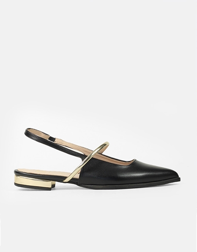 Εικόνα της Mules Ελληνικής Κατασκευής με μεταλλική μπαρέτα Μαύρο