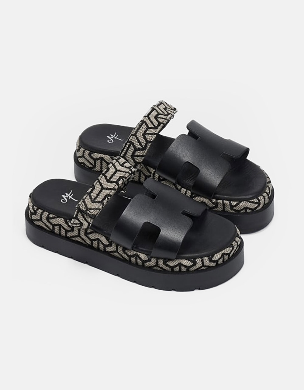 Εικόνα από Δερμάτινα σανδάλια Ελληνικής κατασεκυής με velcro Μαύρο
