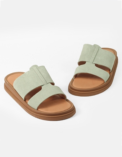 Εικόνα της Σανδάλια δερμάτινα Ελληνικής κατασκευής με δίπλη φάσα Βεραμάν