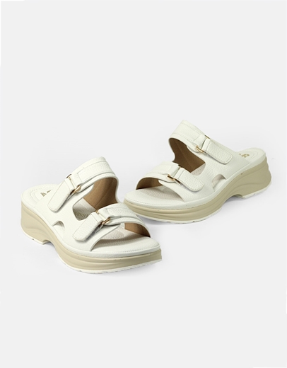 Εικόνα της Comfort γυναικεία σανδάλια με διπλή φάσα Λευκό