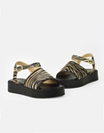 Εικόνα από Δερμάτινα flatforms Ελληνικής κατασκευής με σχέδιο print Ζέμπρα