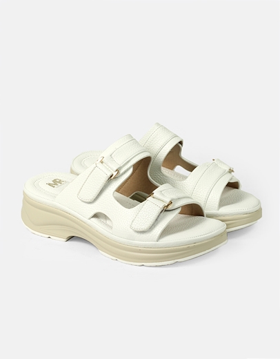 Εικόνα της Comfort γυναικεία σανδάλια με διπλή φάσα Λευκό