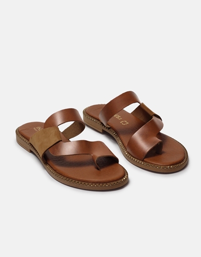 Εικόνα της Δερμάτινα σανδάλια Ελληνικής κατασκευής με ιδιαίτερο σχέδιο Ταμπά