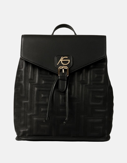 Εικόνα της Γυναικείο σακίδιο πλάτης με μοτίβο μαιάνδρου Μαύρο