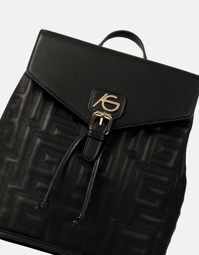 Εικόνα της Γυναικείο σακίδιο πλάτης με μοτίβο μαιάνδρου Μαύρο