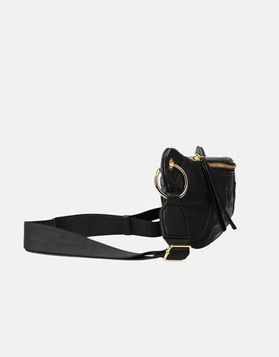 Εικόνα της Crossbody τσαντάκι με μοτίβο μαιάνδρου Μαύρο