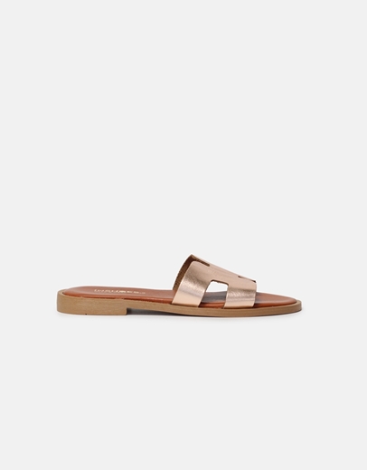 Εικόνα της Δερμάτινα σανδάλια Ελληνικής κατασκευής με ανοίγματα Χαλκός