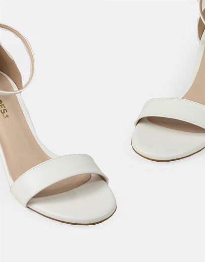 Εικόνα της Πεδίλα Ελληνικής κατασκευής με λεπτό τακούνι Λευκό