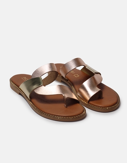 Εικόνα της Δερμάτινα σανδάλια Ελληνικής κατασκευής με ιδιαίτερο σχέδιο Χαλκός