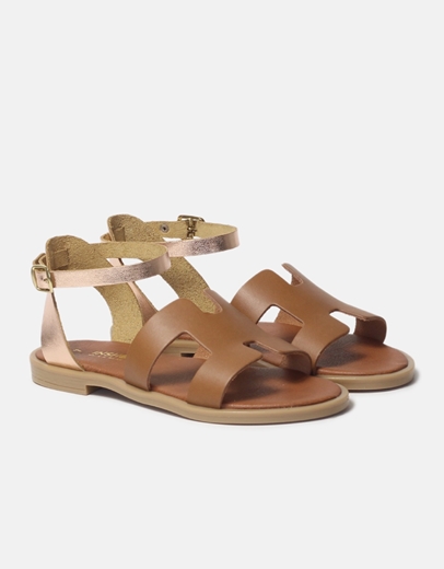 Εικόνα της Δερμάτινα σανδάλια Ελληνικής κατασκευής με μπαρέτα Ταμπά