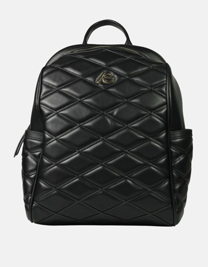 Εικόνα της Χειροποίητο σακίδιο πλάτης με καπιτονέ σχέδιο Μαύρο