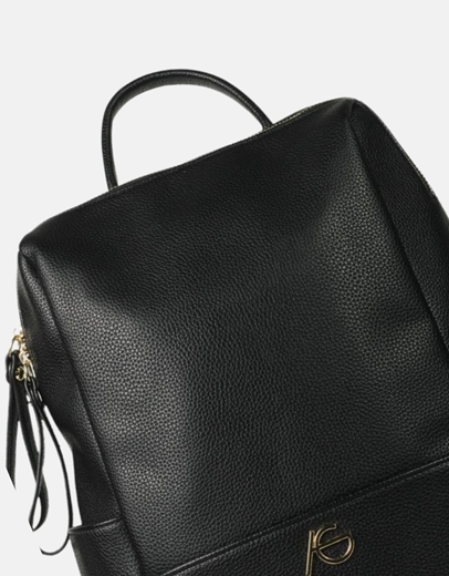 Εικόνα της Χειροποίητο σακίδιο πλάτης με εξωτερικά τσεπάκια Μαύρο