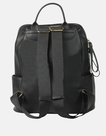 Εικόνα της Χειροποίητο σακίδιο πλάτης με εξωτερικά τσεπάκια Μαύρο