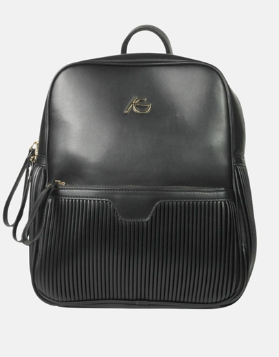 Εικόνα της Γυναικείο χειροποίητο σακίδιο πλάτης με φερμουάρ Μαύρο