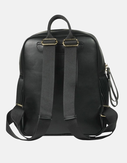 Εικόνα της Γυναικείο χειροποίητο σακίδιο πλάτης με φερμουάρ Μαύρο