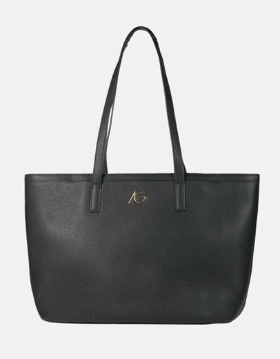 Εικόνα της Γυναικεία μονόχρωμη τσάντα με φερμουάρ Μαύρο