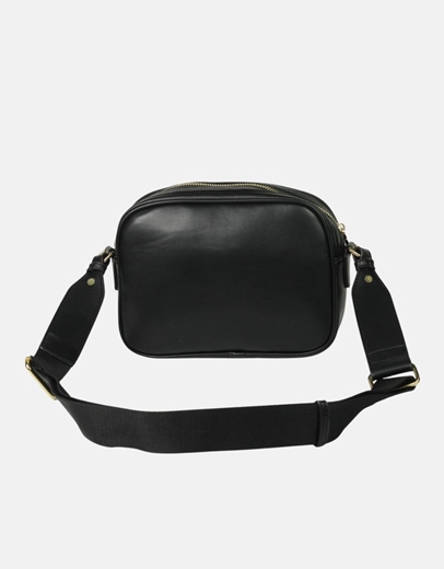 Εικόνα της Χειροποίητη τσάντα ώμου με προσαρμοζόμενο ιμάντα Μαύρο