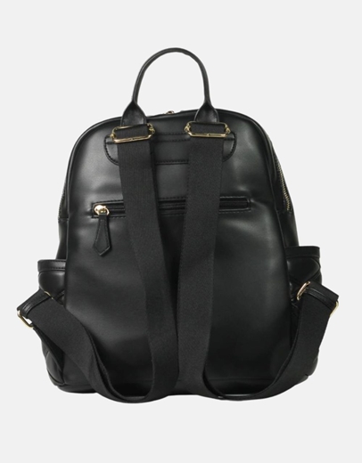 Εικόνα της Γυναικείο χειροποίητο σακίδιο πλάτης με εξωτερικές θήκες Μαύρο