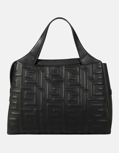 Εικόνα της Χειροποίητη τσάντα χειρός με μοτίβο μαιάνδρου Μαύρο