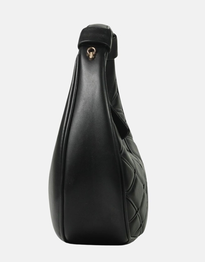 Εικόνα της Γυναικείο μονόχρωμο τσαντάκι χερός καπιτονέ Μαύρο