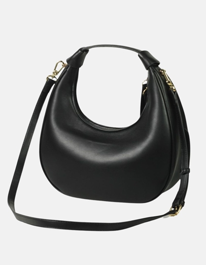 Εικόνα της Γυναικείο μονόχρωμο τσαντάκι χερός καπιτονέ Μαύρο