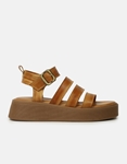 Εικόνα από Δερμάτινα flatforms Ελληνικής κατασκευής με παράλληλα λουριά Ταμπά