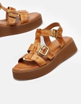 Εικόνα από Δερμάτινα σανδάλια flatforms Ταμπά