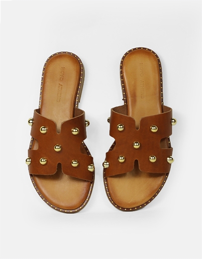 Εικόνα της Σανδάλια Ελληνικής κατασκευής με φάσα και μεταλλικά στοιχεία Ταμπά