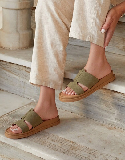 Εικόνα της Σανδάλια δερμάτινα Ελληνικής κατασκευής με δίπλη φάσα Πούρο