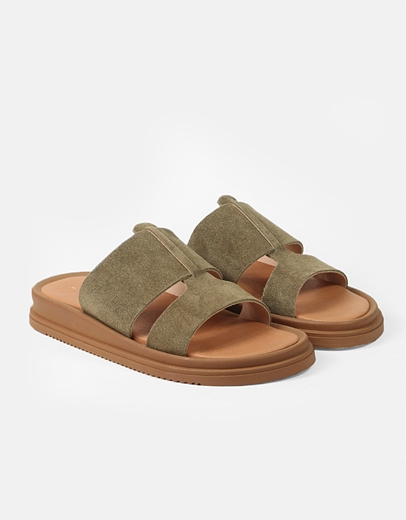 Εικόνα της Σανδάλια δερμάτινα Ελληνικής κατασκευής με δίπλη φάσα Πούρο