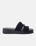 Εικόνα από Δερμάτινα flatforms Ελληνικής κατασκευής  με strass Μαύρο