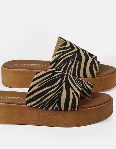 Εικόνα της Δερμάτινα σανδάλια Ελληνικής κατασκευής με φάσα και toe ring Ζέμπρα