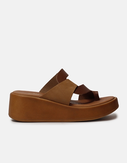 Εικόνα της Δερμάτινες πλατφόρμες Ελληνικής κατασκευής με ιδιαίτερο σχέδιο Ταμπά