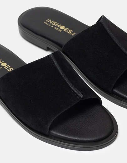 Εικόνα της Δερμάτινα σανδάλια Ελληνικής κατασκευής με φαρδιά φάσα Μαύρο