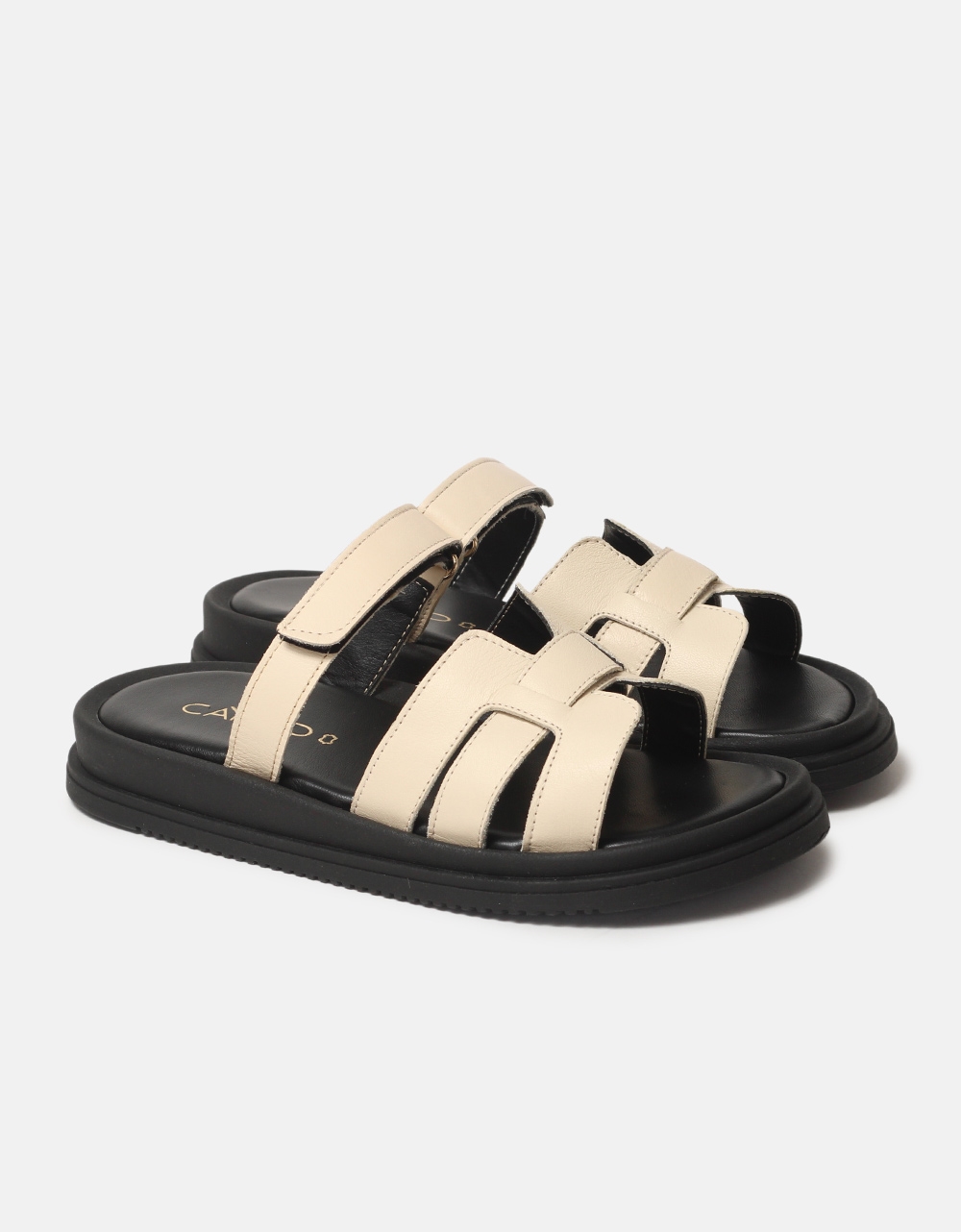 Εικόνα από Δερμάτινα σανδάλια Ελληνικής Κατασκευής με λουράκια και velcro Πάγου