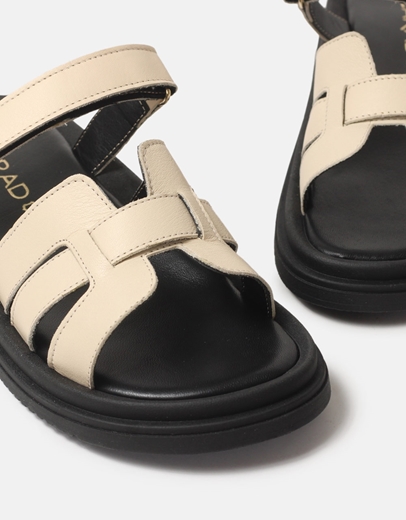 Εικόνα της Δερμάτινα σανδάλια Ελληνικής Κατασκευής με λουράκια και velcro Πάγου