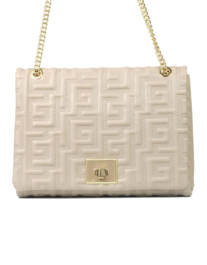 Εικόνα της Τσάντα ώμου με μοτίβο μαιάνδρου L Μπεζ