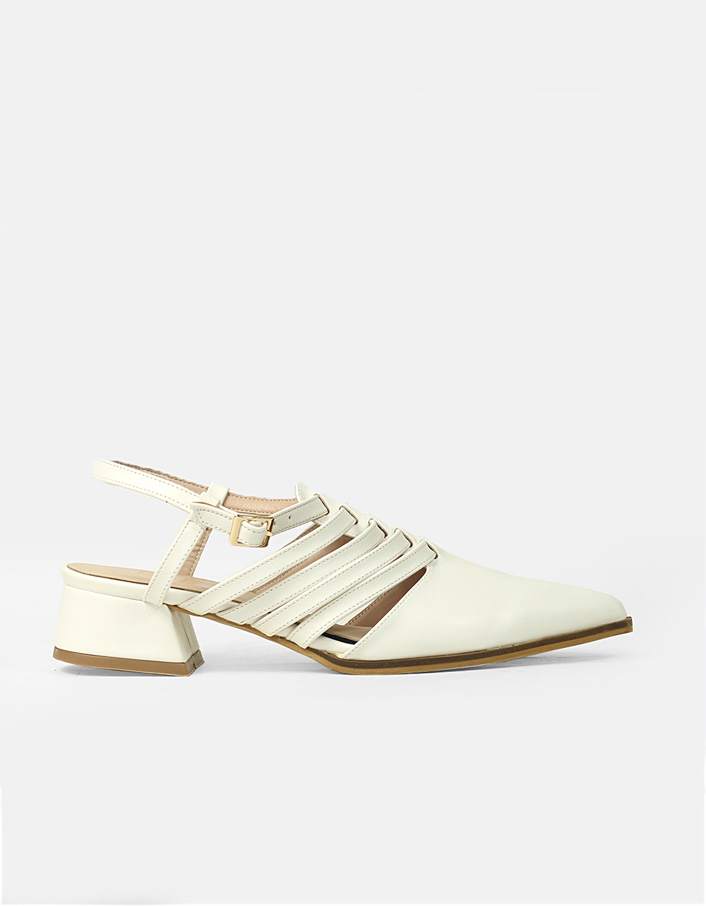 Εικόνα από Πέδιλα Ελληνικής κατασκευής μονόχρωμα με λουράκια Λευκό