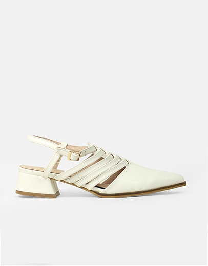 Εικόνα της Πέδιλα Ελληνικής κατασκευής μονόχρωμα με λουράκια Λευκό