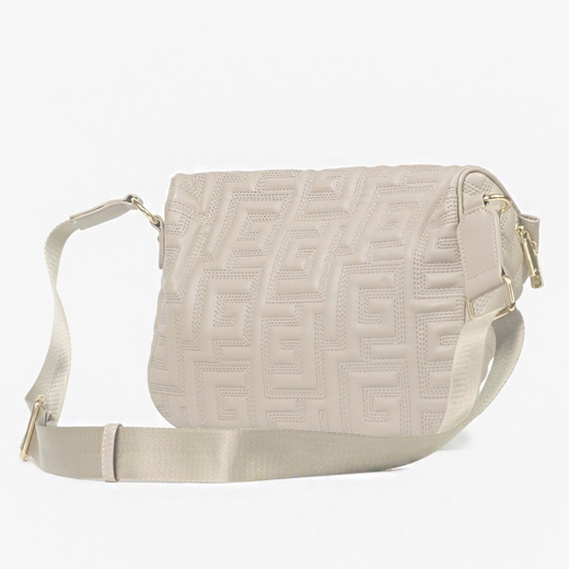 Εικόνα της Crossbody τσαντάκι με μοτίβο μαιάνδρου Μπεζ