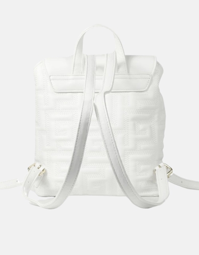 Εικόνα της Σακίδιο πλάτης με μοτίβο μαιάνδρου και μαγνητικό κλιπ Λευκό