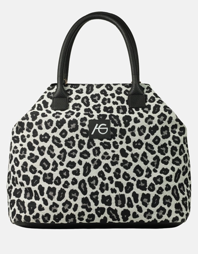 Εικόνα της Χειροποίητη τσάντα χειρός με μαίανδρο Μαύρο/Λευκό