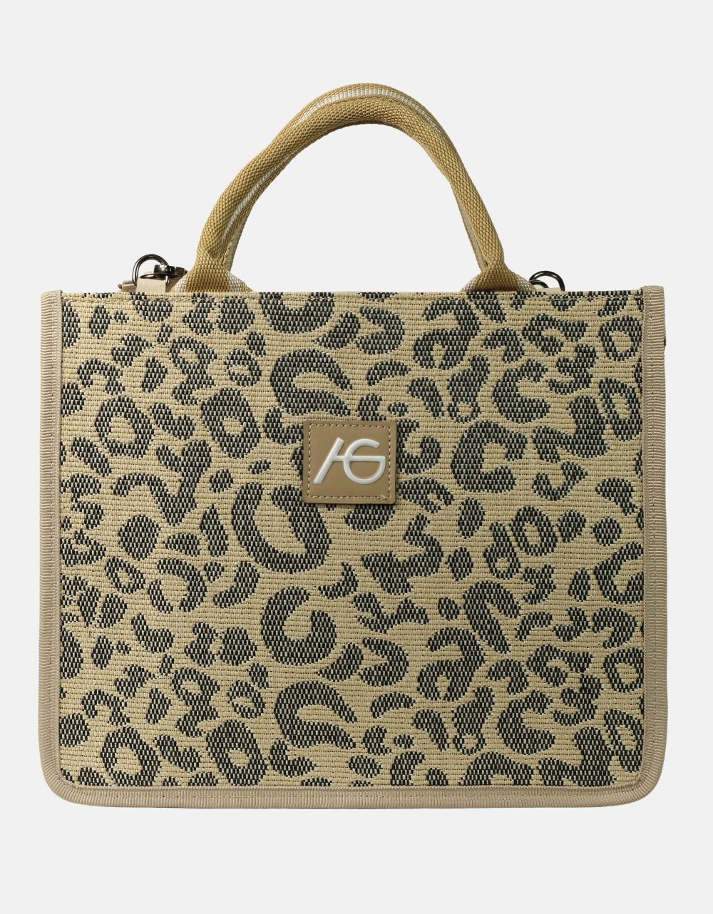 Εικόνα από Xειροποίητη τσάντα χειρός μαίανδρος Μαύρο/Μπεζ